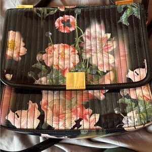 Ted Baker Black and Pink Floral Crossbody Bag